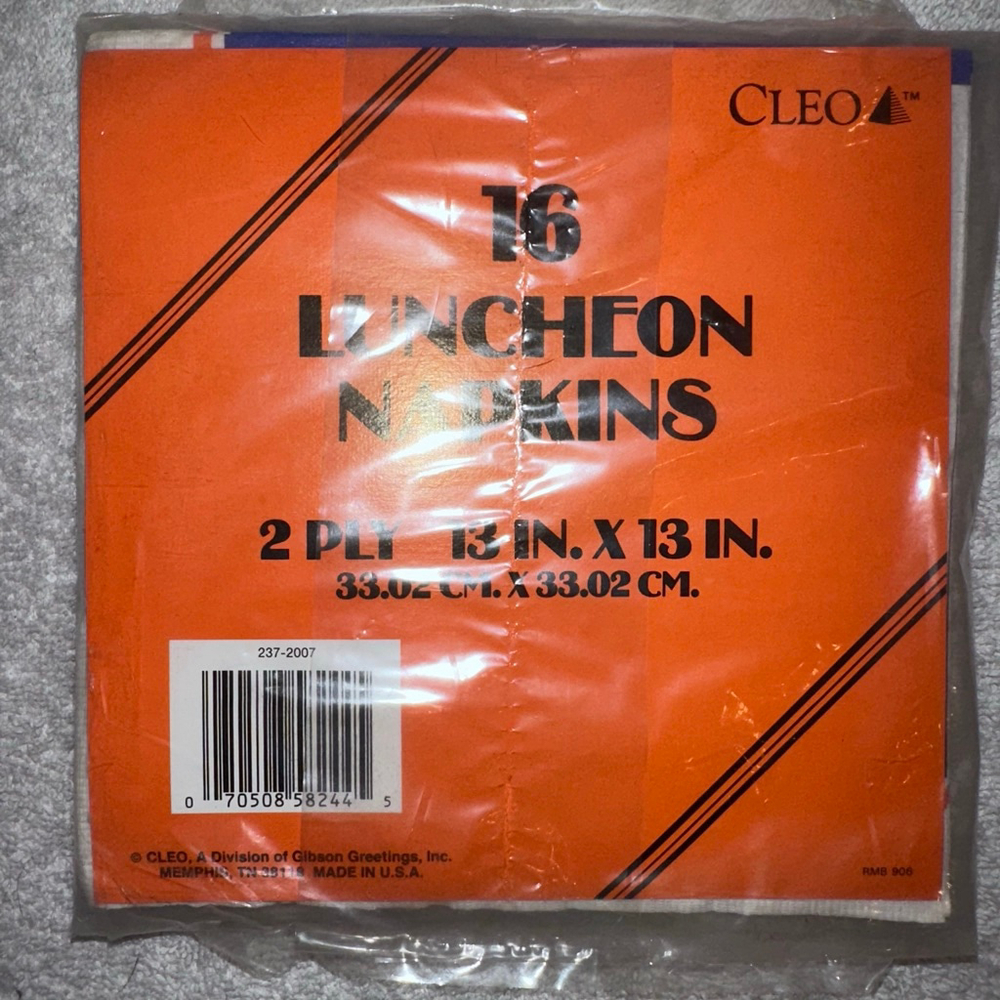 NOS Vintage Cleo Luncheon Napkins Halloween Ghost Pumpkin Scene 13 x 13 Pk/16 - Picture 2 of 3